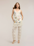 Long satin top with lace inserts image number 2