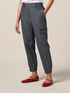 Joggers in tessuto misto lino effetto denim image number 3
