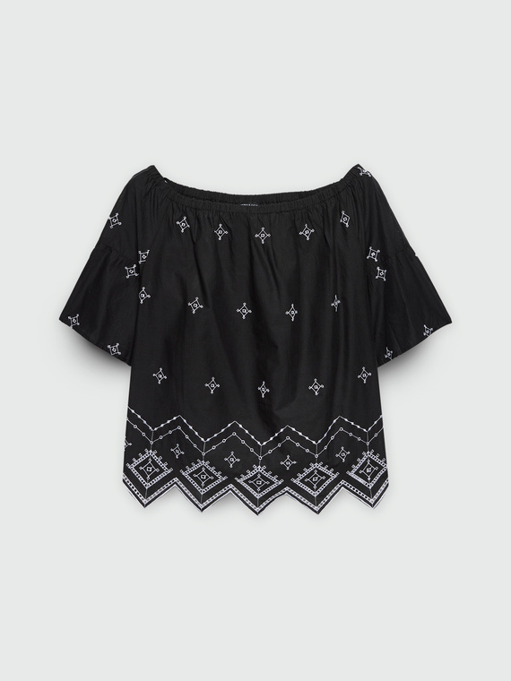 Off-shoulder ethnic blouse