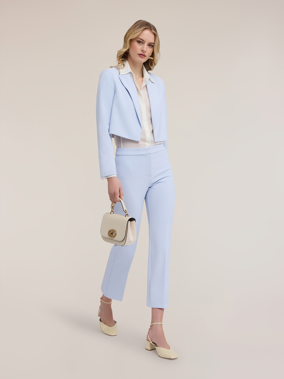 Cropped cady crepe trousers