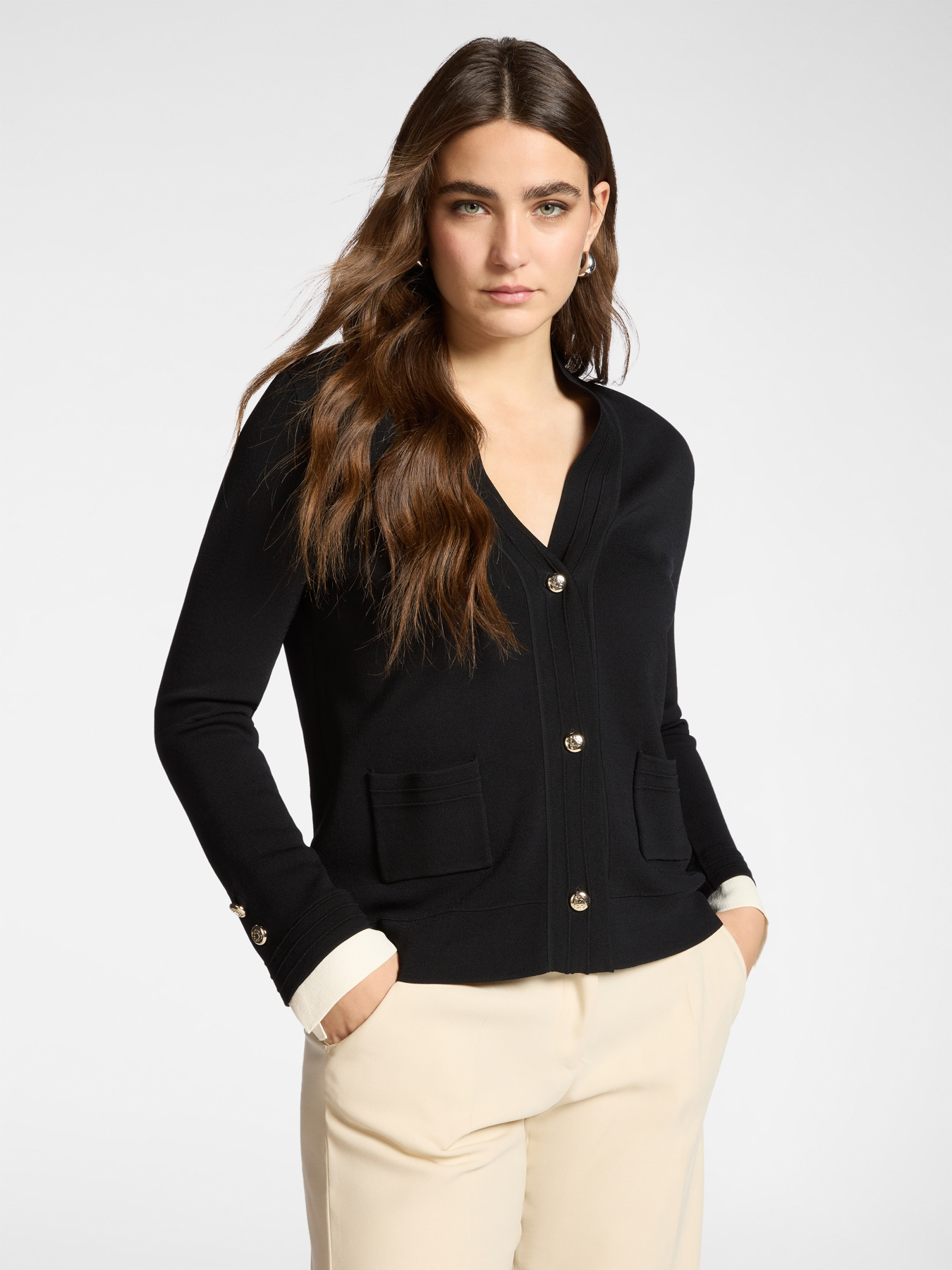 Cardigan en viscose m&eacute;lang&eacute;e image number 0
