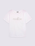T-shirt in jersey con scritta ricamata image number 4