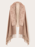 Poncho in panno con frange image number 1