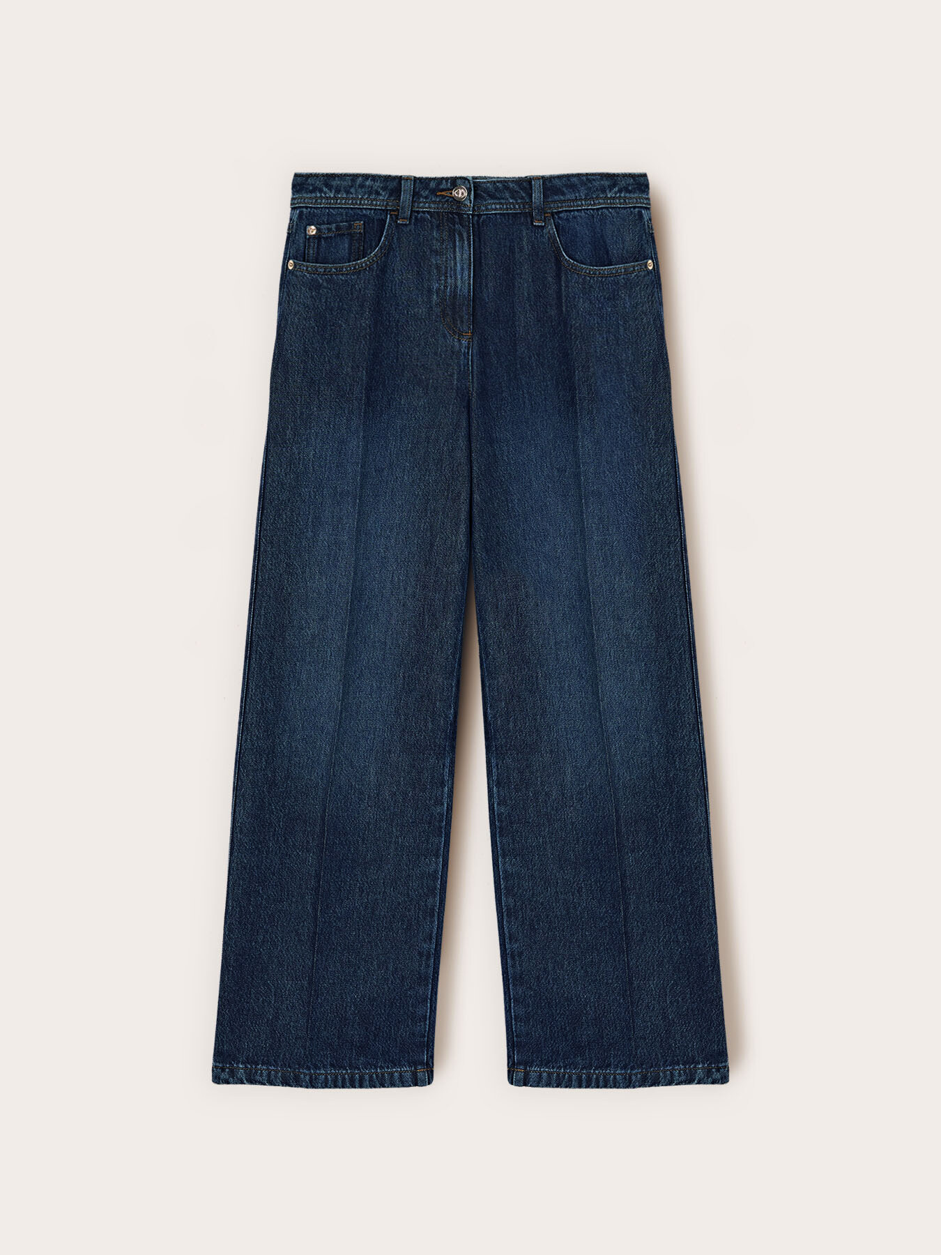 Wide fit palazzo jeans in lyocell blend image number 4