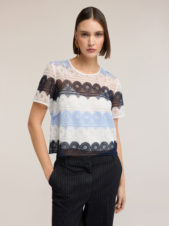 Macram&eacute; lace T-shirt