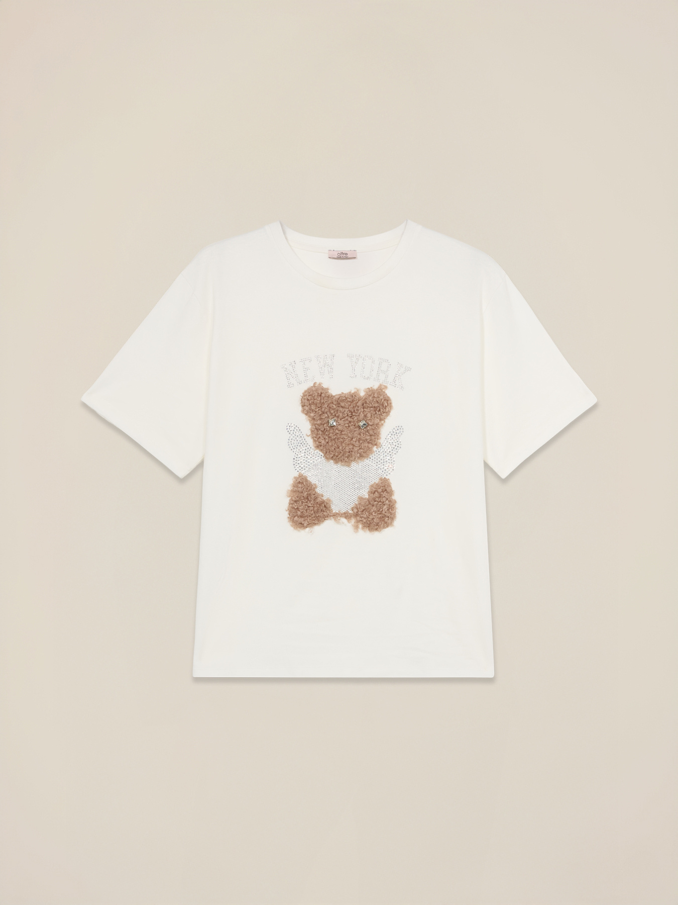 Camiseta con estampado y aplicaciones image number 4