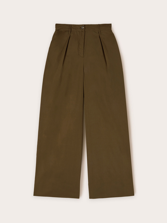 Palazzo trousers in poplin
