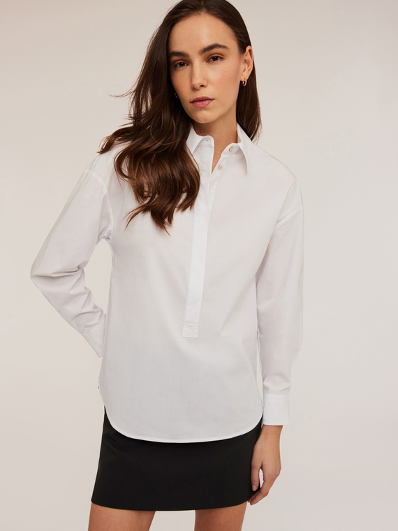 Blouse à col en popeline