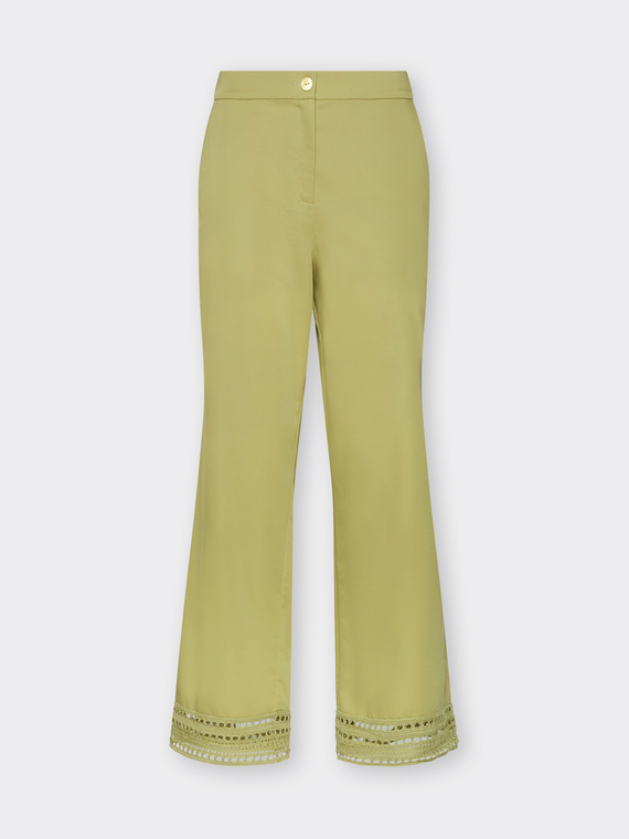 Hose aus Baumwollmischung mit Spitze