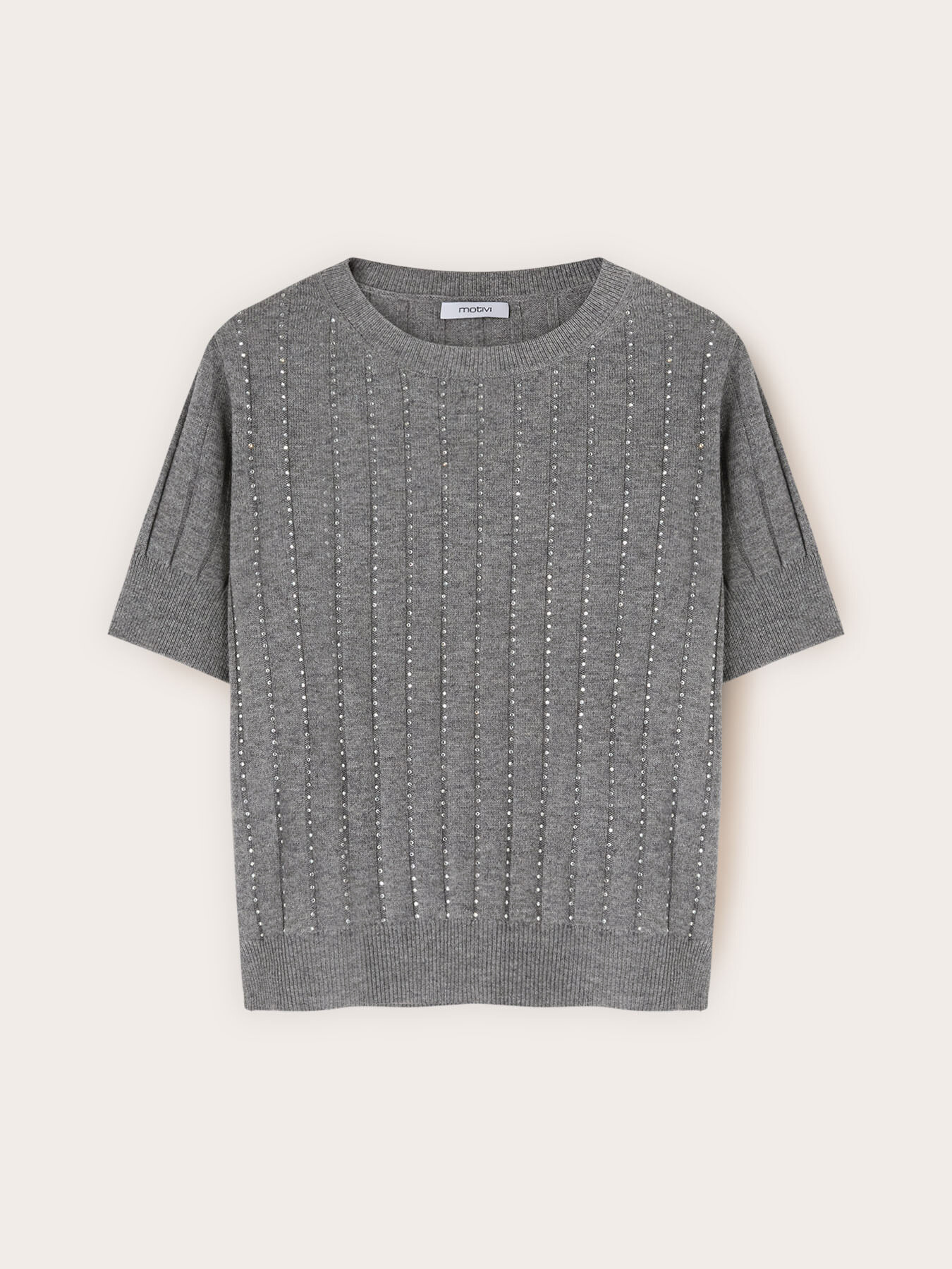 Rippenstrick mit Strass-Reihen image number 4