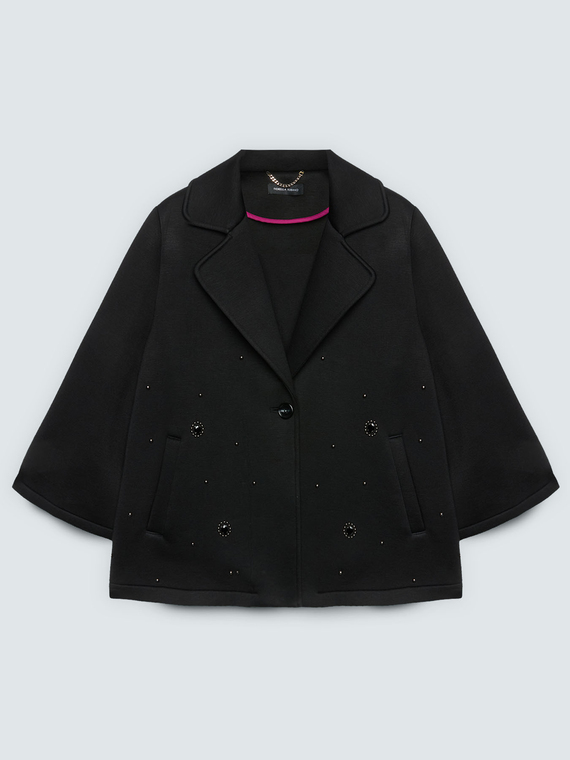 Manteau court en scuba double boutonnage