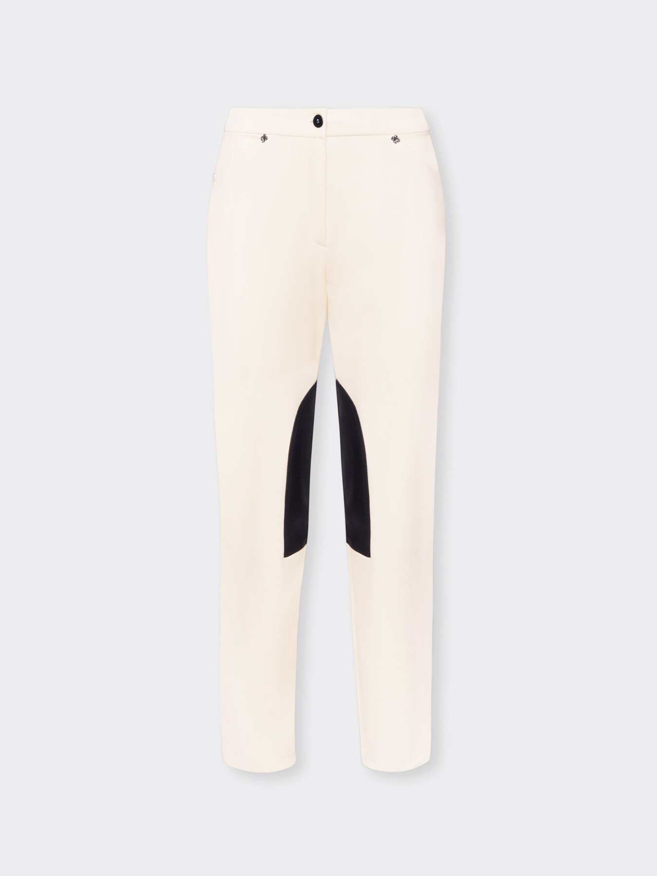 Slim trousers with contrasting insert image number 4