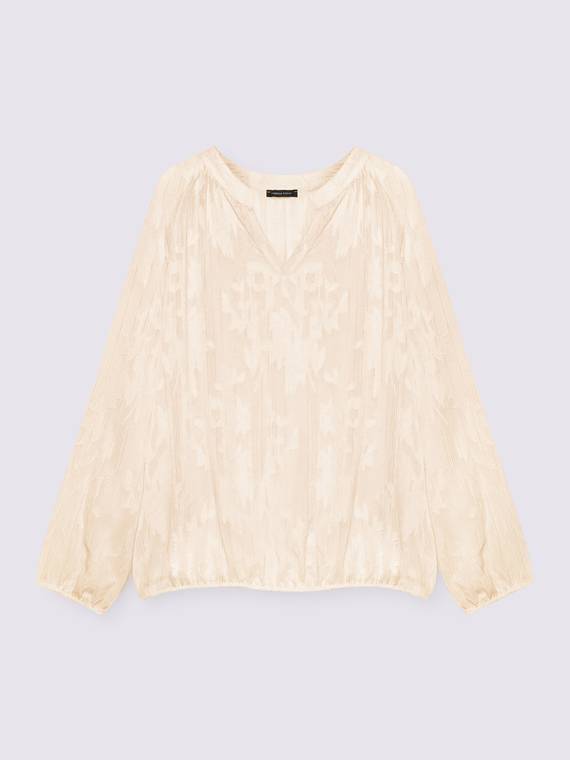 Blusa stampa floreale con scollo a V