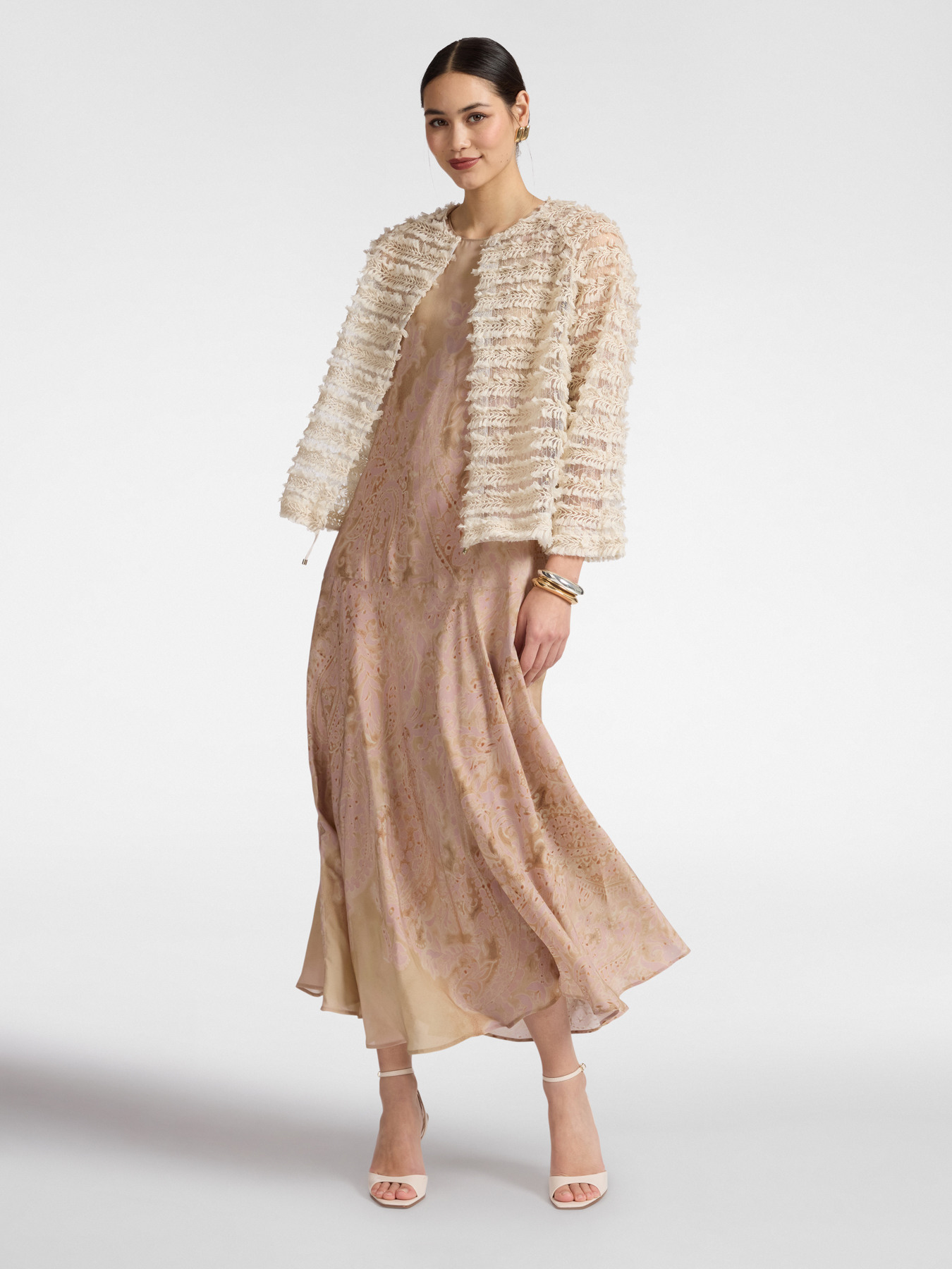 Giacca in tulle con frange image number 2