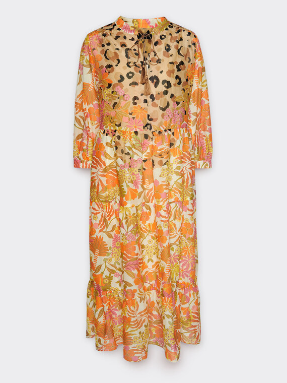 Printed ruffled dress
