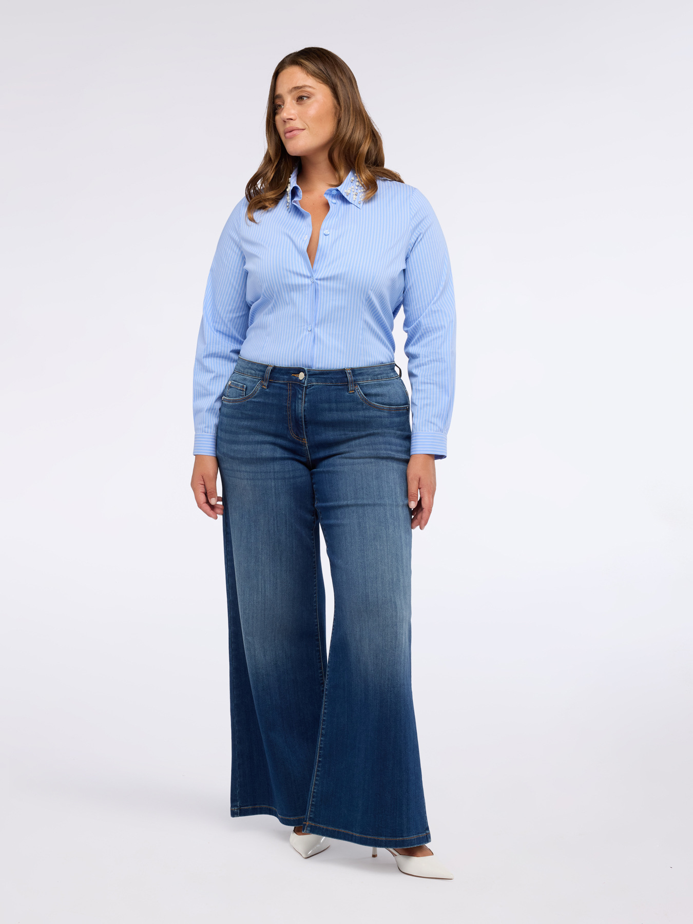 Gestreiftes Baumwollhemd mit edlem Kragen image number 3