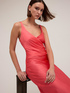 Robe croisée en satin stretch image number 3