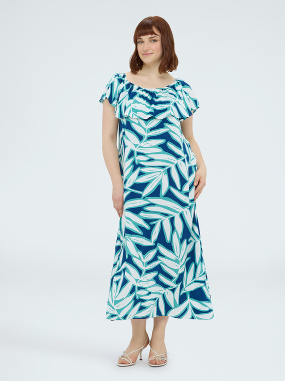 Robe &agrave; &eacute;paules d&eacute;nud&eacute;es avec imprim&eacute;