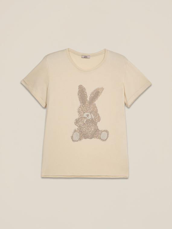 Cotton T-shirt with appliqués