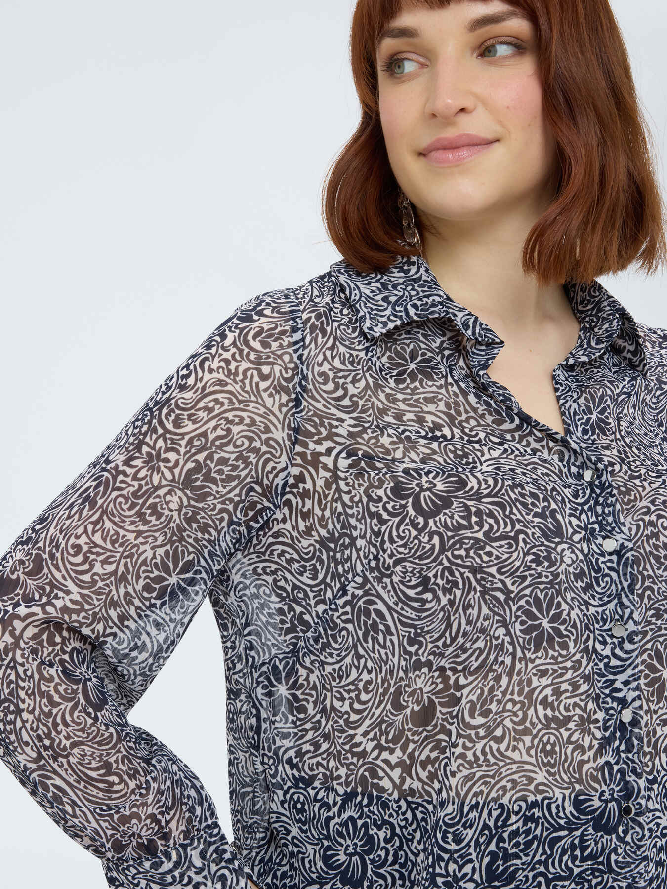 Camicia in creponne con stampa floreale image number 2