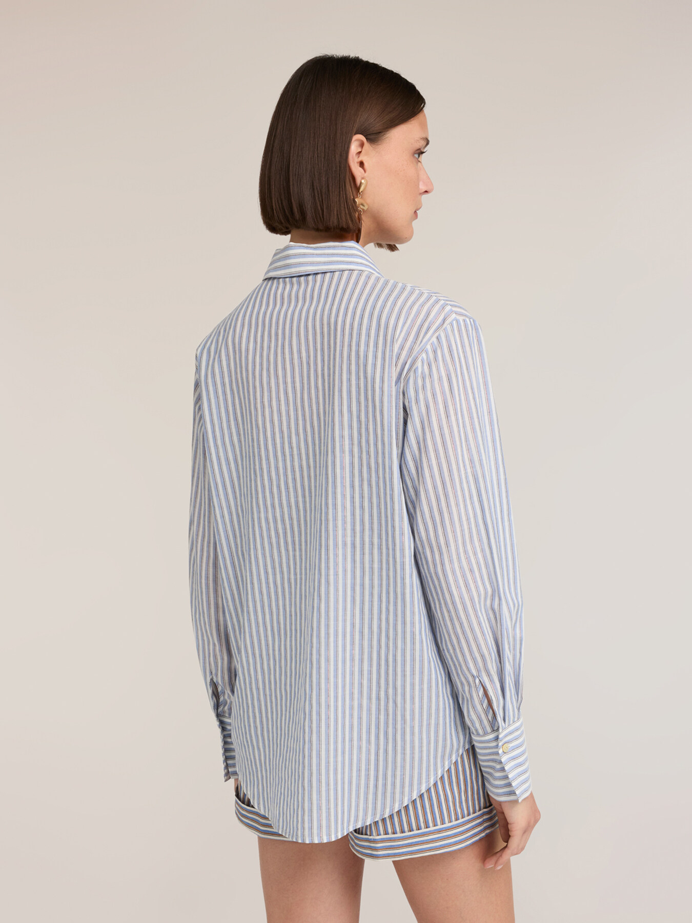 Hemd aus Popeline mit Lurex-Streifen image number 1