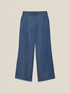 Wide-leg palazzo jeans in Tencel satin image number 4