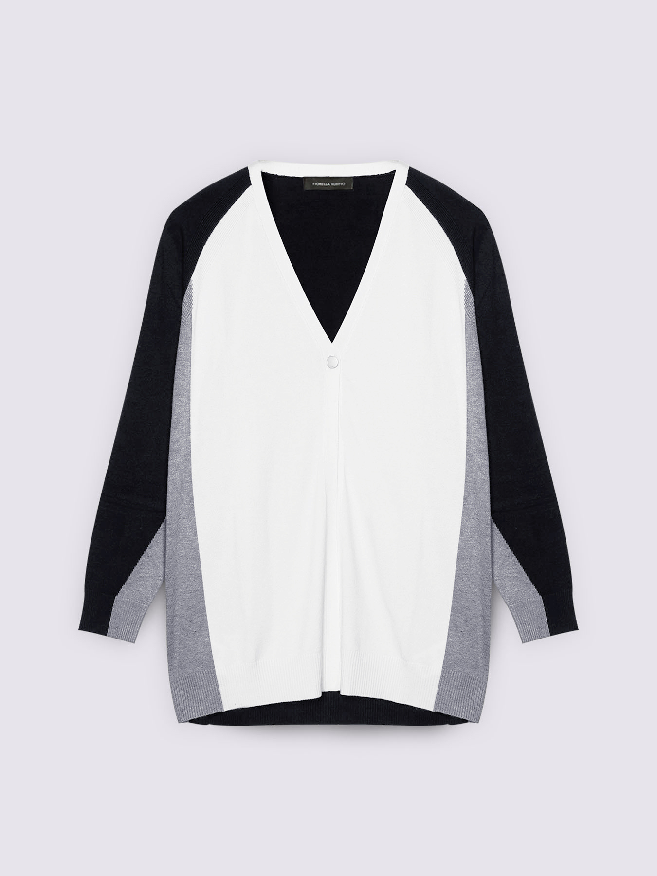 Color block cardigan in viscose blend image number 4