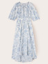 Rochie lungă din bumbac cu broderie florală image number 4