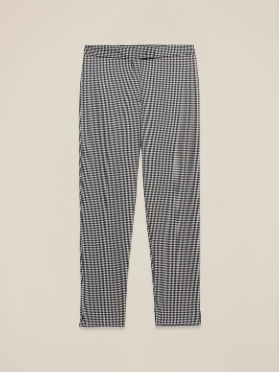 Pantaloni pied-de-poule in punto milano