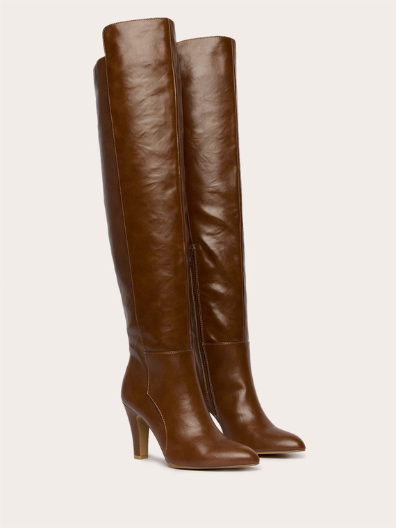 Knee-high boots with heels