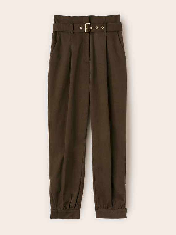 Baggy pants in twill fabric