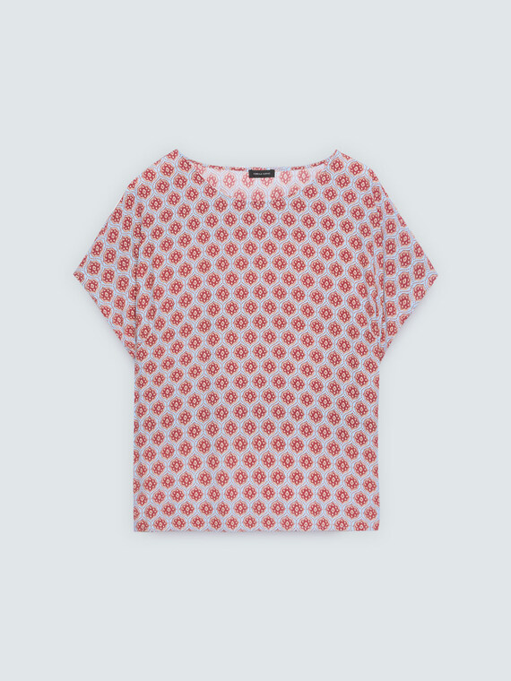 Kimono-Bluse mit geometrischem Muster