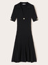 Vestito con colletto in maglia a coste image number 4