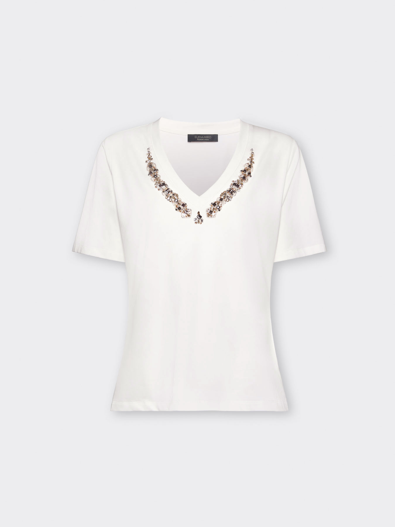 T-Shirt aus Baumwolle mit Stickerei image number 4