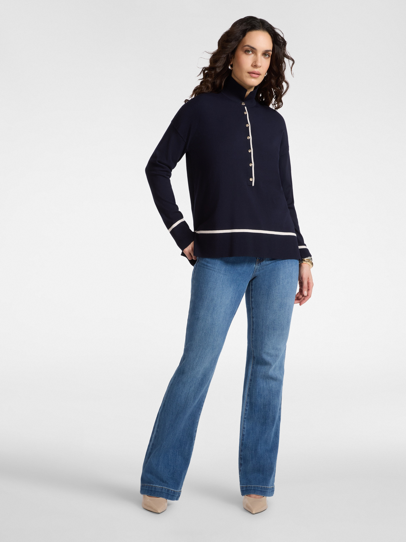 Polo con bottoni misto viscosa image number 2