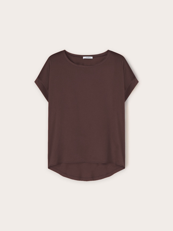 T-Shirt aus zwei verschiedenen Materialien
