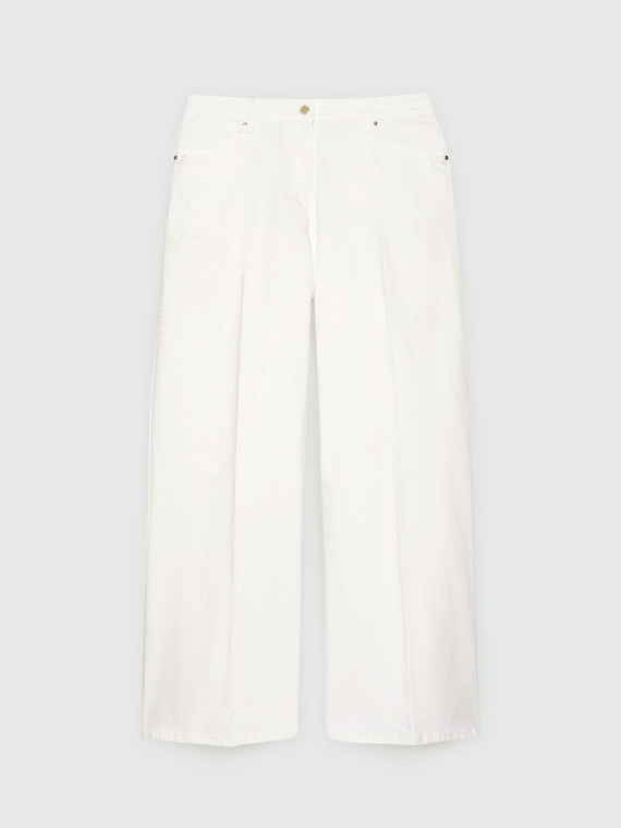 Jeans mit weitem Bein aus Baumwolle