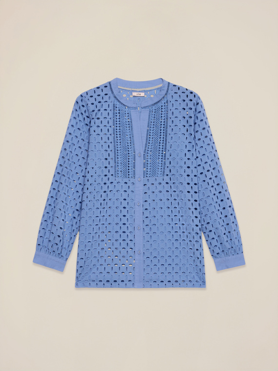 See-through eyelet blouse