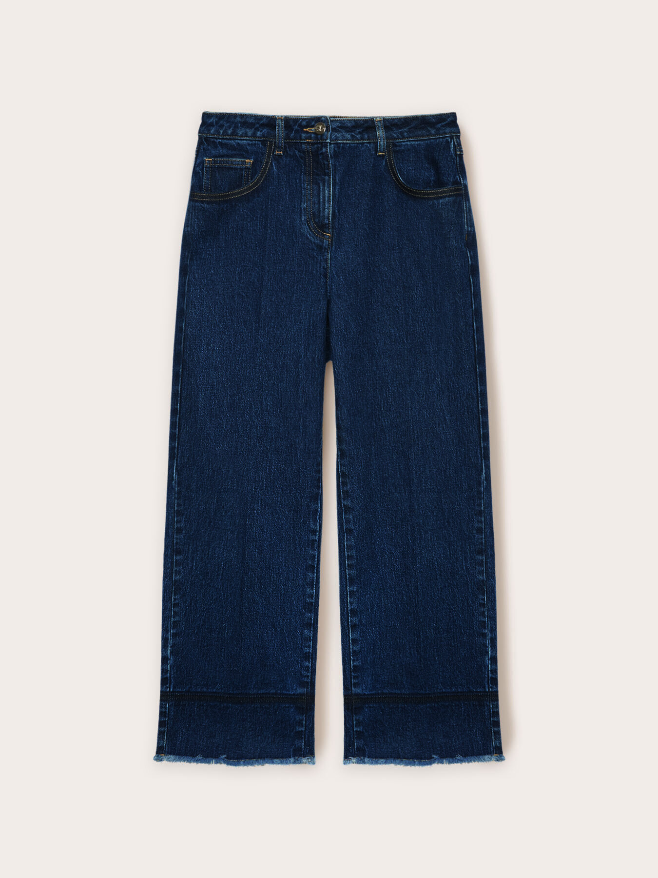 Cropped kick flare jeans image number 4