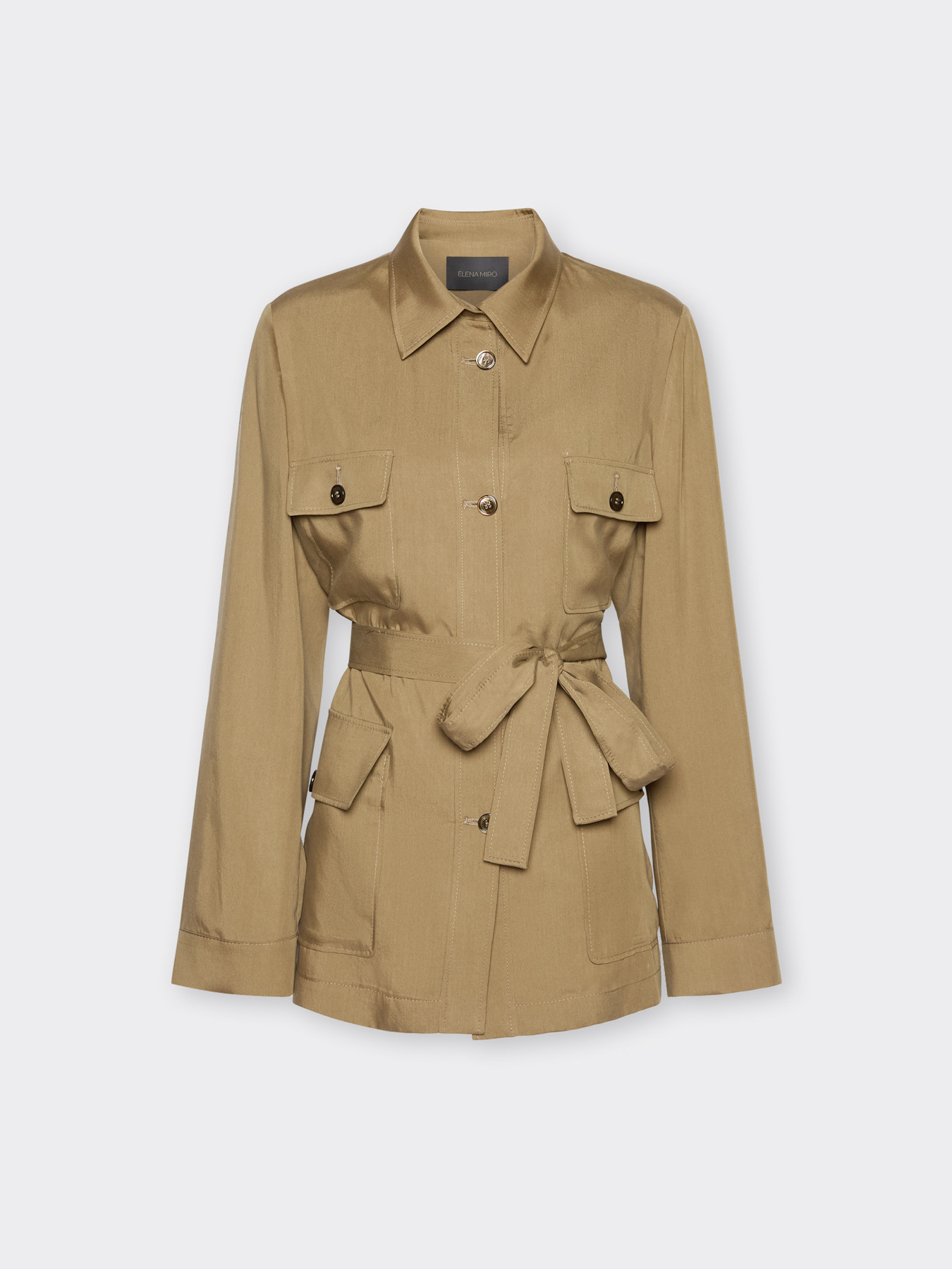 Sahariana in tencel con cintura image number 4