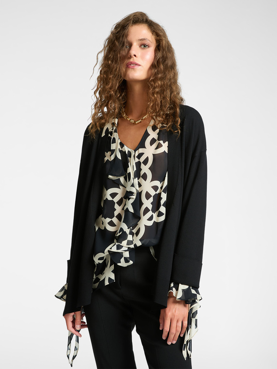 Cardigan long ouvert sur le devant