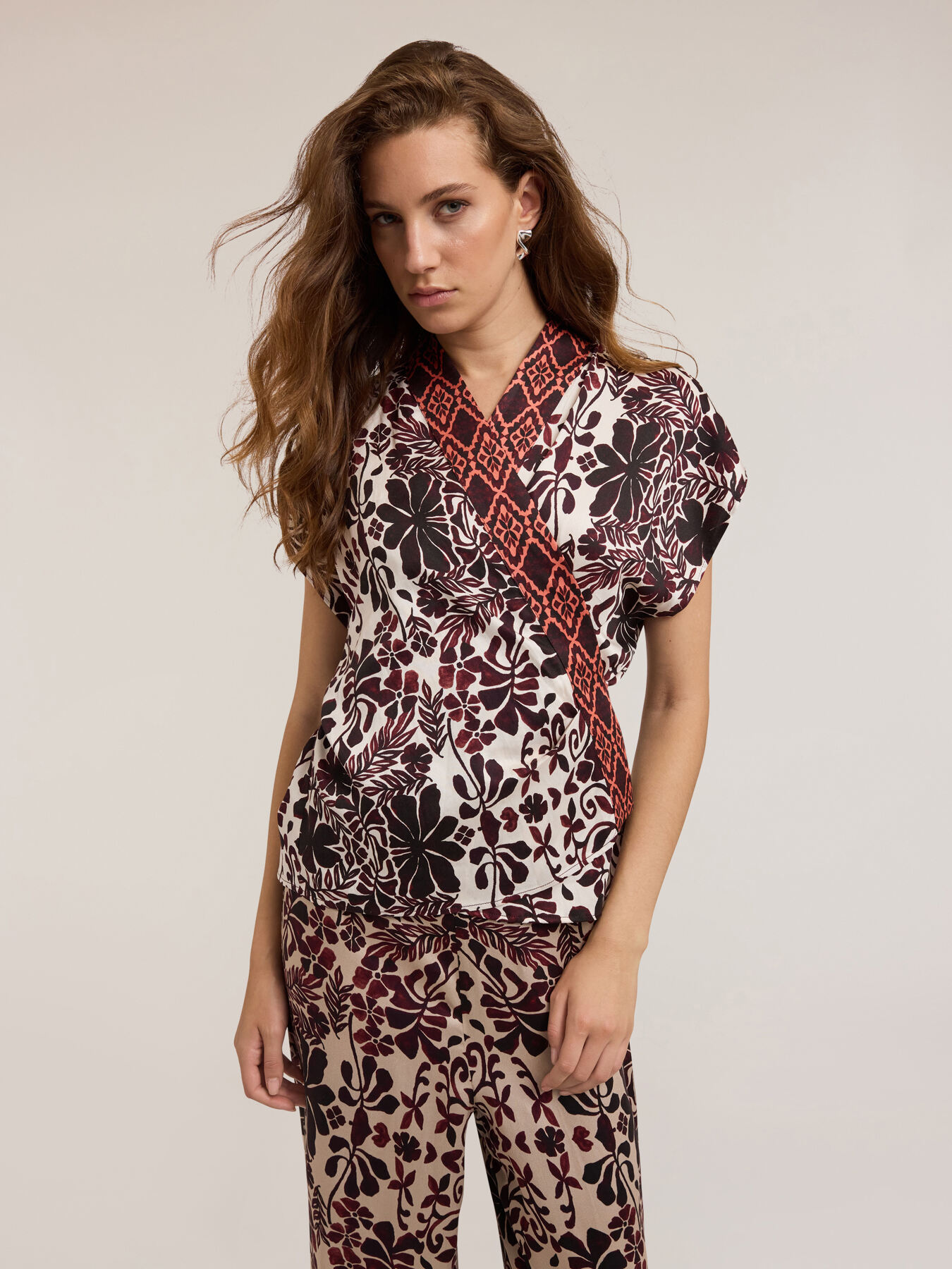 Bluză tip kimono cu model boho image number 0