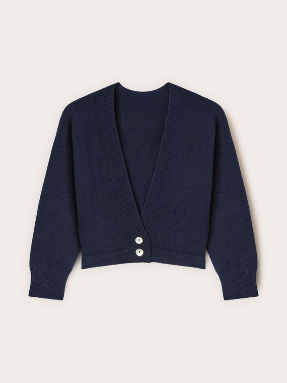 Cardigan cropped misto viscosa
