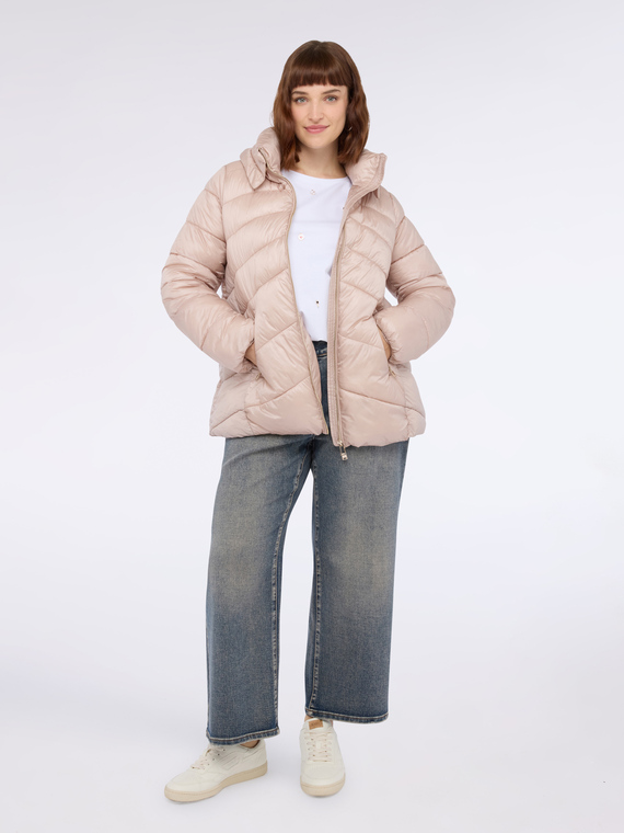 Down jacket with high collar