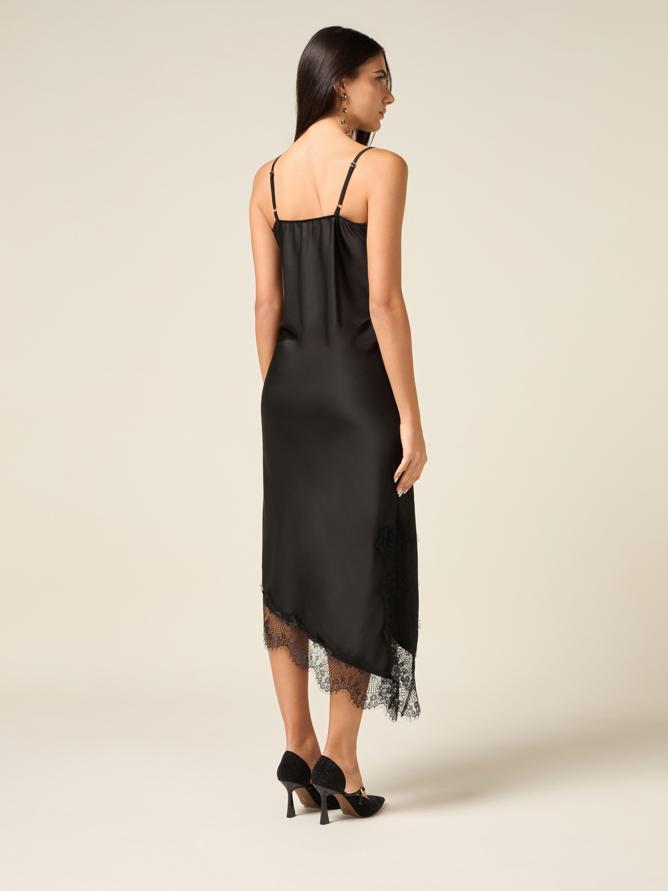 Vestito lingerie in raso e pizzo image number 1