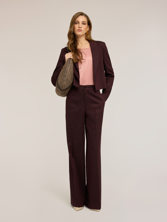 Short linen blend jacket