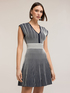 Striped knit flare dress image number 2