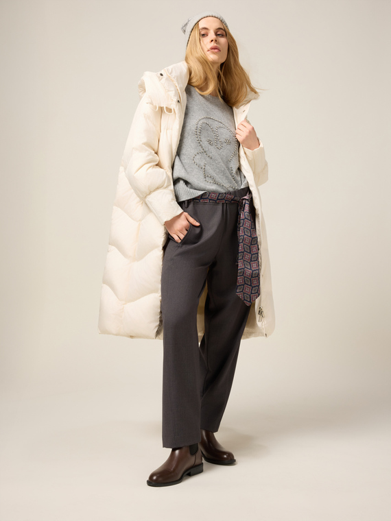 Pantaloni con cintura a cravatta