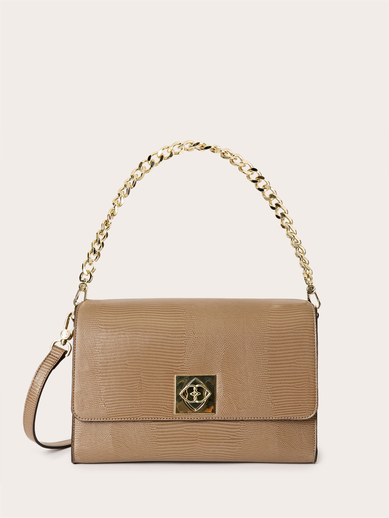 Shoulder bag with chain and twist lock image number 1