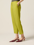 Cropped linen blend trousers image number 3